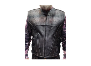 Leather Vests For Men - Motorcycle Leather Vest - Thick Leather Vest: Snake Swat Leather Vest - Best Selling Leather Vests