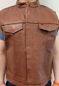 Leather Jean Brown Vest - Leather Direct