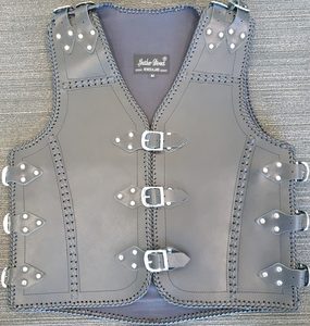 Leather Vests For Men - Motorcycle Leather Vest - Thick Leather Vest: Thick Black Leather Vest - Motorcycle Leather Vest For Men NZ