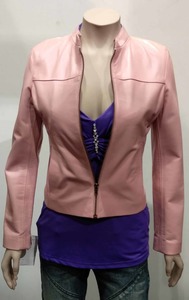 Women's Fashion Leather Pink Jacket - Ladies Pink Leather Jacket NZ