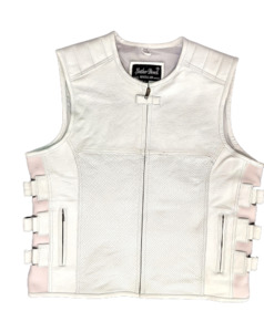 White Leather Vests - Motorcycle Leather Vests for Men & Women