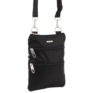 PIERRE CARDIN ANTI-THEFT CROSS BODY BAG IN BLACK - Leather Direct