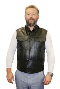 Casual Leather Vests for Men - Genuine Cowhide Leather Vests