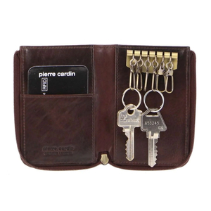 Key ring for men and women - Leather Direct New Zealand: Pierre Cardin Italian Leather Key & Credit Card Holder