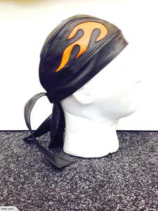 Products: Leather Bandana/Flydana with orange flame design – LeatherDirect