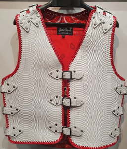Products: Crocodile Print White Leather Vest – LeatherDirect