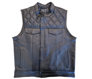 Products: Black Jeans Style Leather Vest with Black Stitch – LeatherDirect
