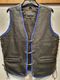 LEATHER BULLET VEST WITH BLUE BRAID – LeatherDirect