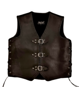 Products: Black Leather Vest with Wide Back – LeatherDirect
