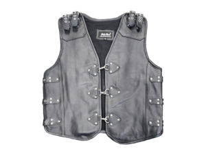 Products: Black Simple Leather Vest – LeatherDirect