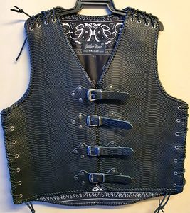 Products: Crocodile Print Black Leather Vest – LeatherDirect