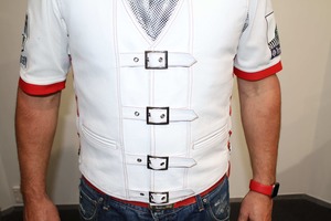 Products: White Leather Vest with Buckles – LeatherDirect