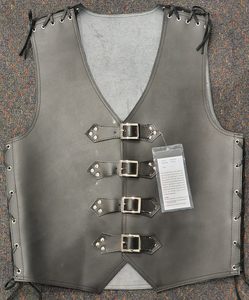 2mm Truckers Thick Leather Vest Black Stitching – LeatherDirect