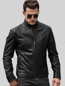 Men’s Café Racer Black Leather Jacket: Linkwater