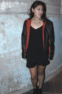 Products: Lady Hoody Leather Jacket