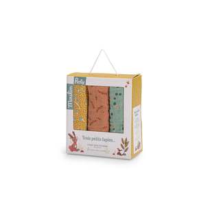 Trois Petits Lapins Set of 3 Muslin Wraps
