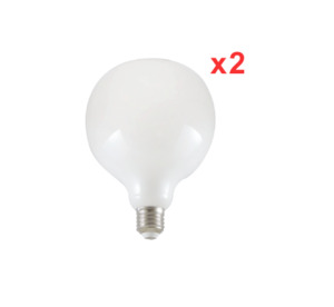 Bulbs Lamps: G125 LED Opal Lamp Dimmable 12w x 2