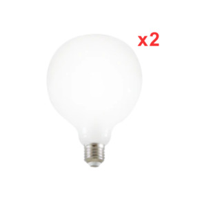 Bulbs Lamps: G95 Opal Lamp Dimmable 12w x 2