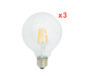 Bulbs Lamps: G125 LED Filament Lamp Dimmable 8w x 3