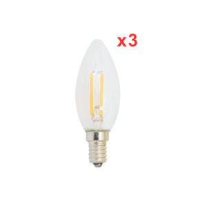 Bulbs Lamps: E14 Candle LED Filament Lamp Dimmable x 3
