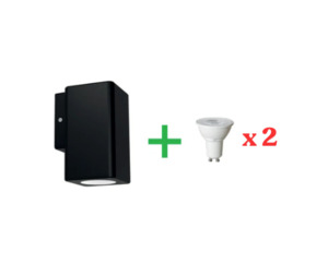 Wall Lights: Outdoor LED Light Byron Small Square w/ GU10 Lamp 1-way x 2
