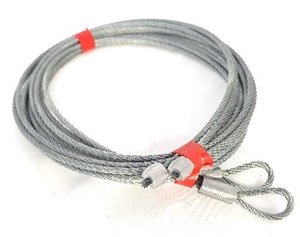 Overhead torsion spring sectional door lifting cables