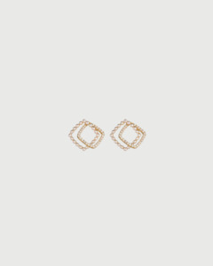Gregory Ladner pearl double square earring