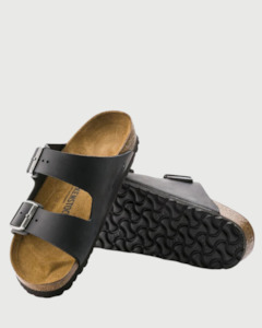 Slides: Birkenstock Arizona Black Smooth Leather