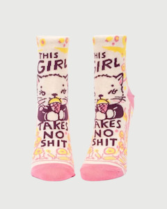 Socks: Blue Q This Girl Takes No Shit
