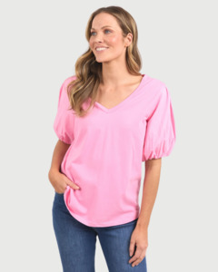 Tops: Elm Joy S/S Tee - Strawberry