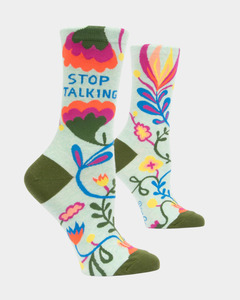 New Arrivals 1: Blue Q Stop Talking Socks