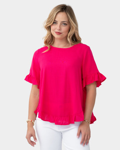New Arrivals 1: Silver Wishes Linen Frill Loose Hem Top