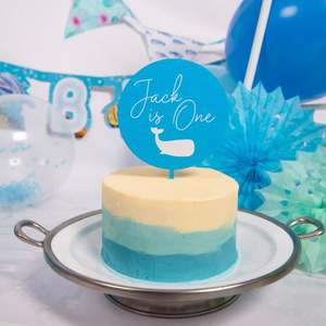 Cake Toppers: Painted cake topper with image