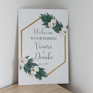 Personalised Items: Wedding sign with geometric shape - rectangle 70cm