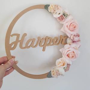 Floral Personalised Hoop - Natural