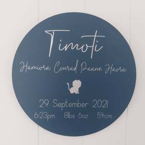 Birth details sign - Painted