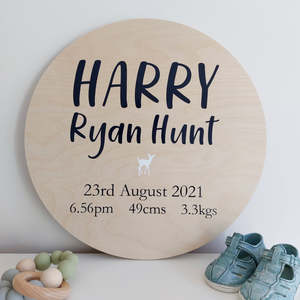 Birth details sign - Natural