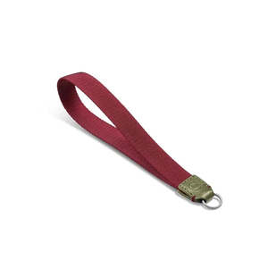 Q Accessories: LEICA WRIST STRAP FABRIC, LEATHER, OLIVE-BURGUNDY