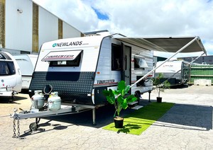 Products: 2018 Concept Newlands Tourister Luxe Pack SEMI OFF-ROAD / SINGLE AXLE / QUEEN ISLAND BED / FULL ENSUITE / AWNING / SOLAR / ON-BOARD TANKS / HEAT PUMP VIDEO TOUR, FINANCE AVAIL