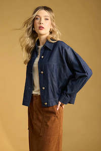 Jackets: Austin Denim Crop Jacket Indigo