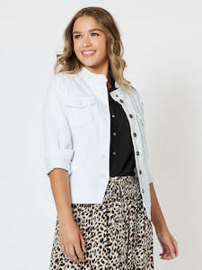 Jackets: Military Denim Jacket White