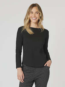Tops: GS L/S Crew Neck Top Black