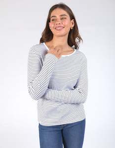 In Stock Now: HAYLEY RIB L/S TEE WHITE