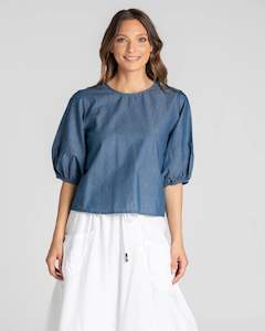 Ava Top Chambray
