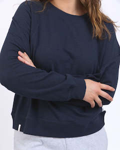 Elm: Kinsley L/S Sweat Navy