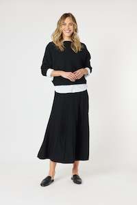 Kate Long Knit Skirt Black