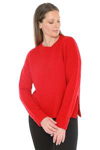 Side Detail Pullover Cherry