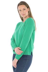 Jump: Detail Raglan Pullover Kelly Green