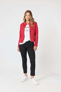 Jackets: Maggie Denim Jacket RED
