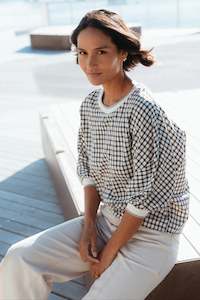 Tops: Aroha Top Sunset Check